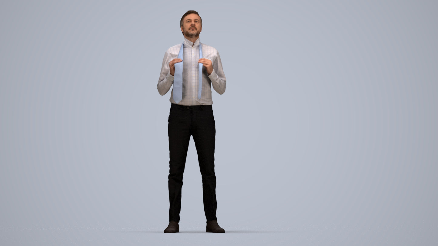 realistic 3D people man business mix, render-ready for V-Ray and Corona, FBX OBJ, top-down view render
