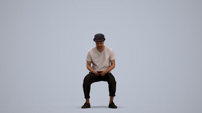 realistic 3D people man casual sitting, render-ready for V-Ray and Corona, FBX OBJ, standing pose render