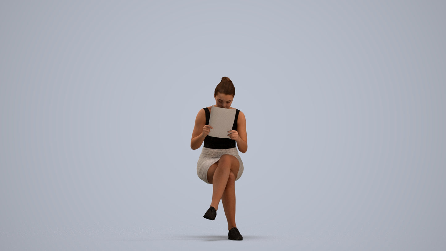 realistic 3D people girl casual kids, render-ready for V-Ray and Corona, FBX OBJ, standing pose render