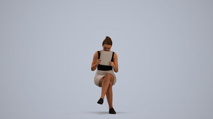 realistic 3D people girl casual kids, render-ready for V-Ray and Corona, FBX OBJ, standing pose render
