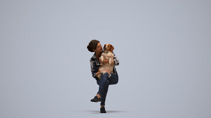 realistic 3D people woman casual sitting, render-ready for V-Ray and Corona, FBX OBJ, standing pose render