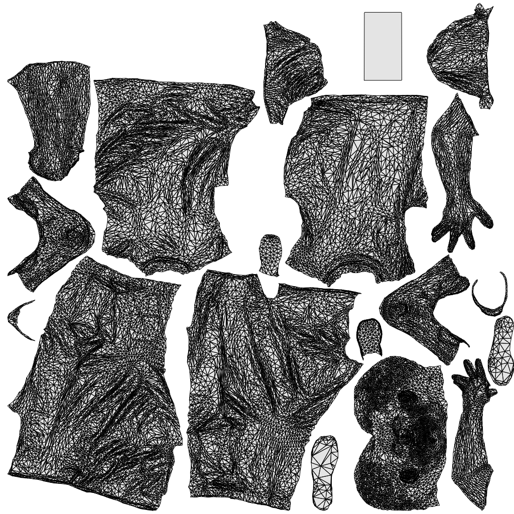 3D people model man casual standing, scanned human for 3ds Max rendering, wireframe top-down view
