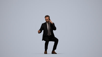 3D scanned man business formal, photorealistic archviz people for Enscape and SketchUp, top-down view render
