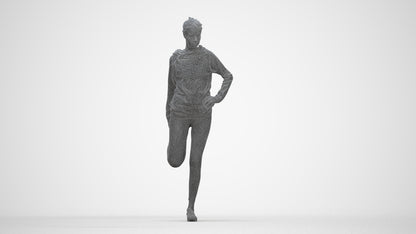 realistic 3D people woman sport, render-ready for V-Ray and Corona, FBX OBJ, wireframe back view