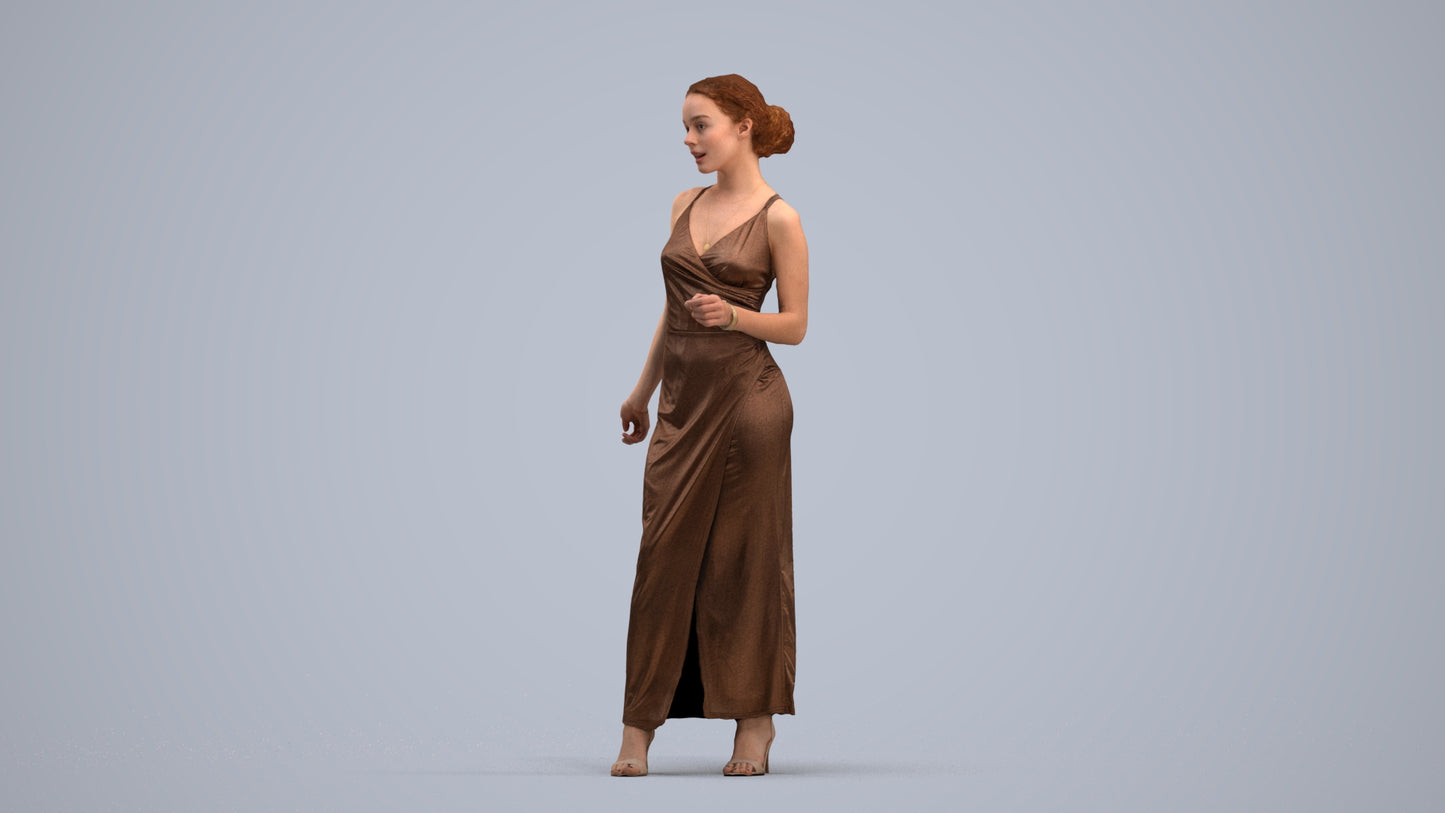 realistic 3D human woman formal formalaffairs, archviz people FBX OBJ for Blender, standing pose render