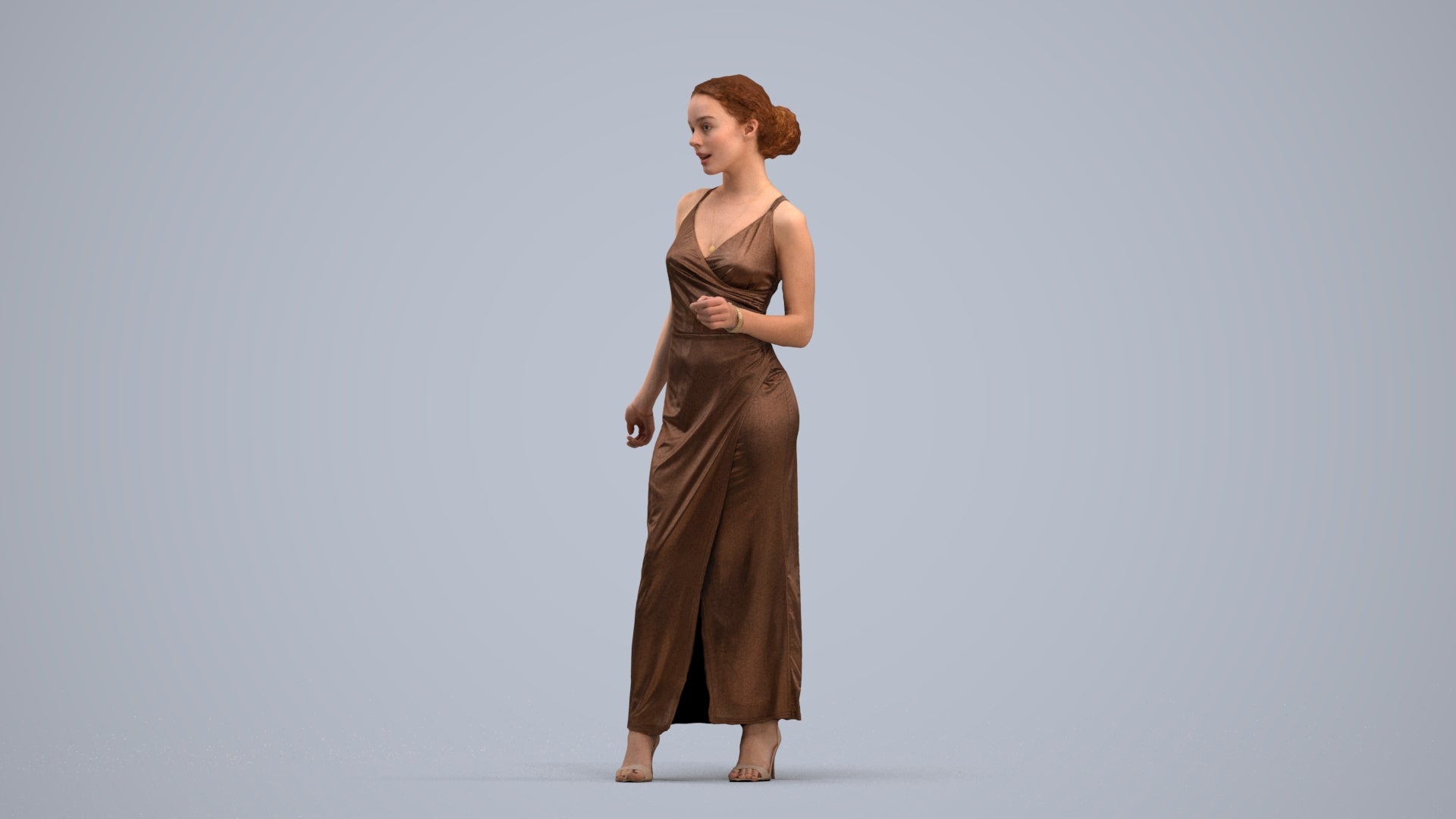 realistic 3D human woman formal formalaffairs, archviz people FBX OBJ for Blender, standing pose render