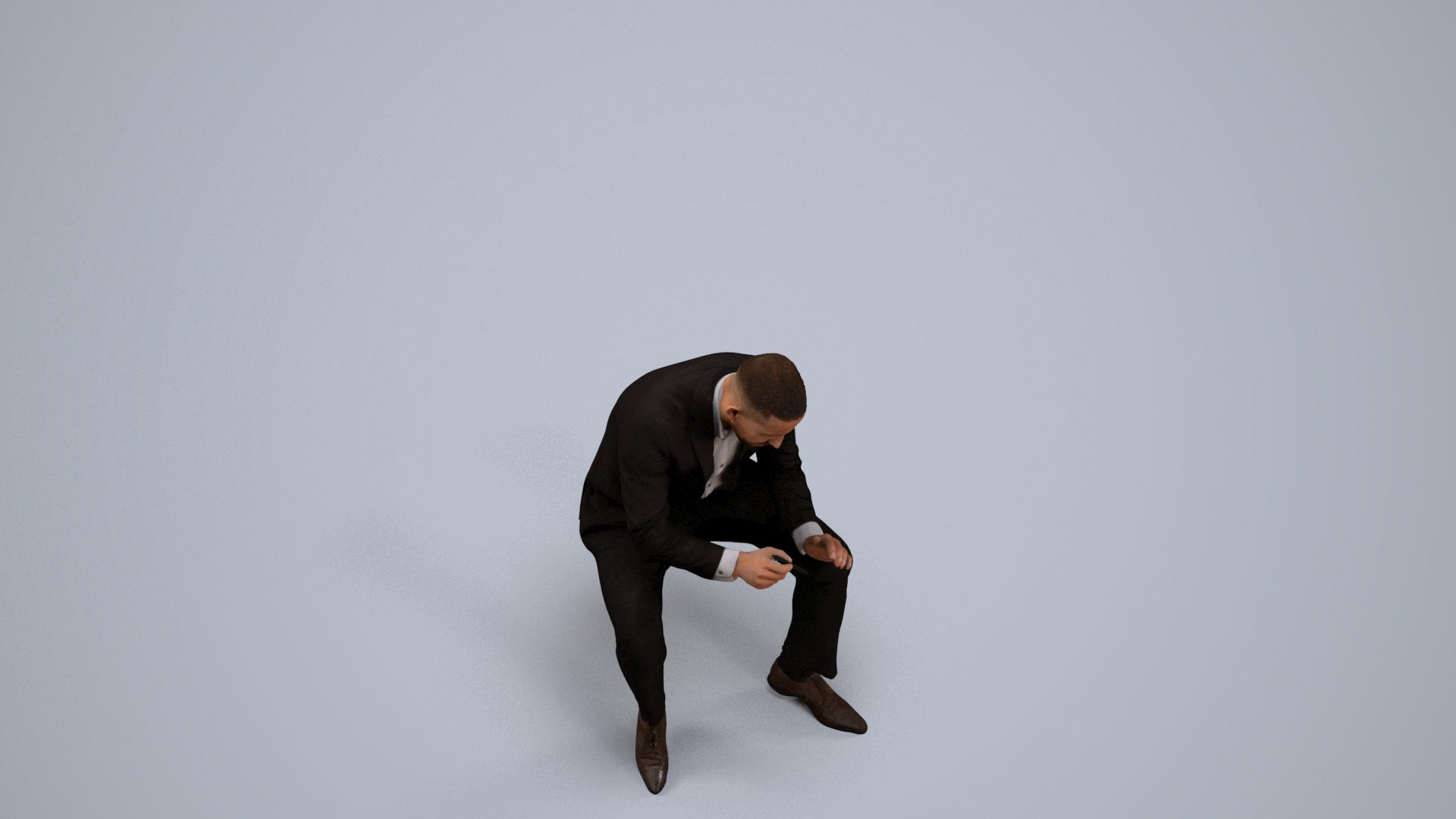 scanned 3D man business, photogrammetry people for Enscape and V-Ray, back view render