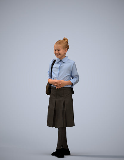 scanned 3D girl kids, photogrammetry people for Enscape and V-Ray