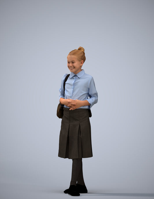 scanned 3D girl kids, photogrammetry people for Enscape and V-Ray