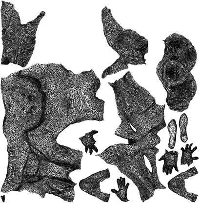 scanned 3D woman business sitting, photogrammetry people for Enscape and V-Ray, wireframe top-down view