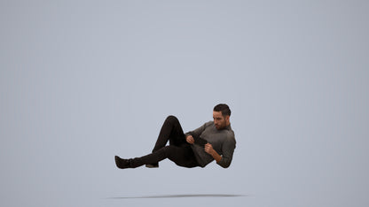 3D scanned man sitting casual, photorealistic archviz people for Enscape and SketchUp, standing pose render
