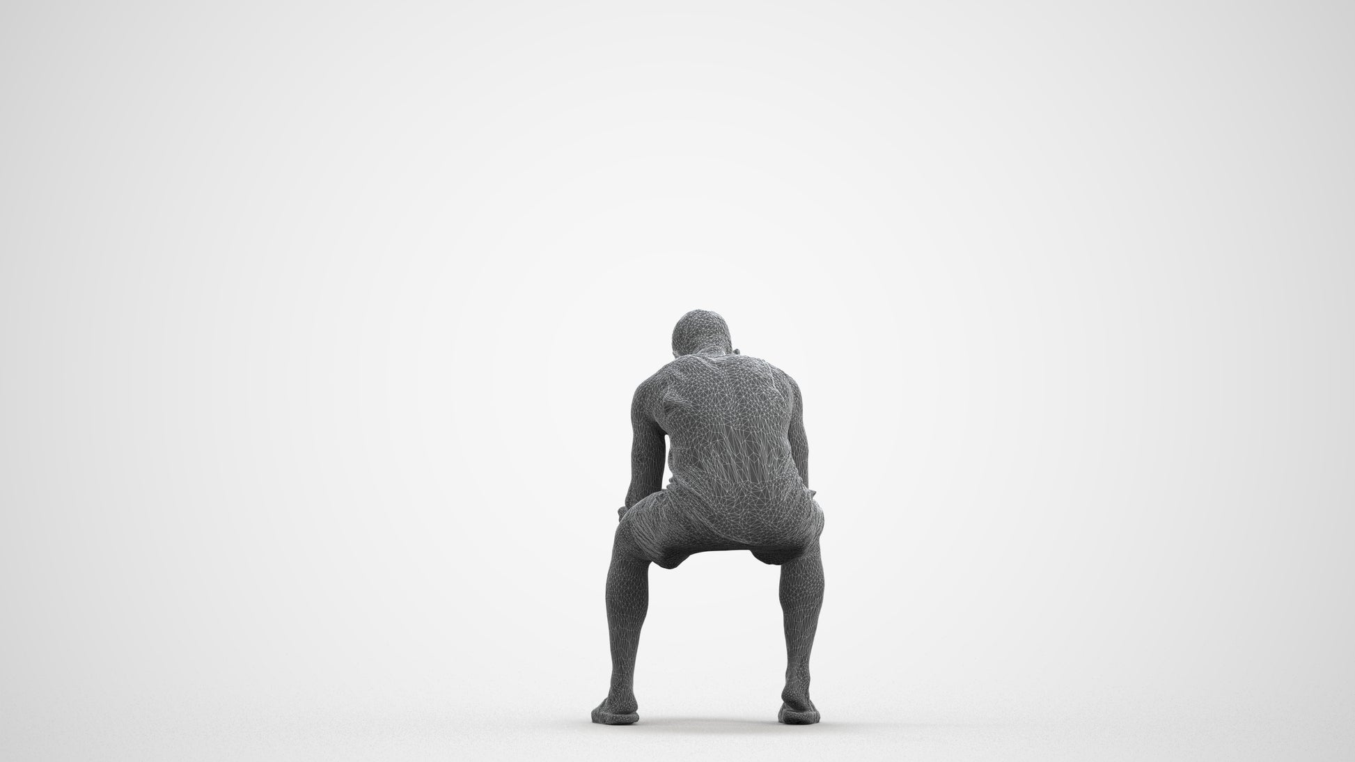 realistic 3D people man casual sitting, render-ready for V-Ray and Corona, FBX OBJ, wireframe front view