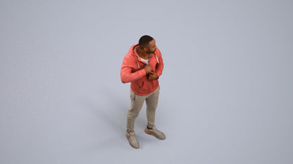 photogrammetry 3D man sport standing, realistic human model archviz FBX, back view render