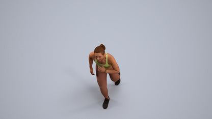 3D people model woman sport, scanned human for 3ds Max rendering, back view render