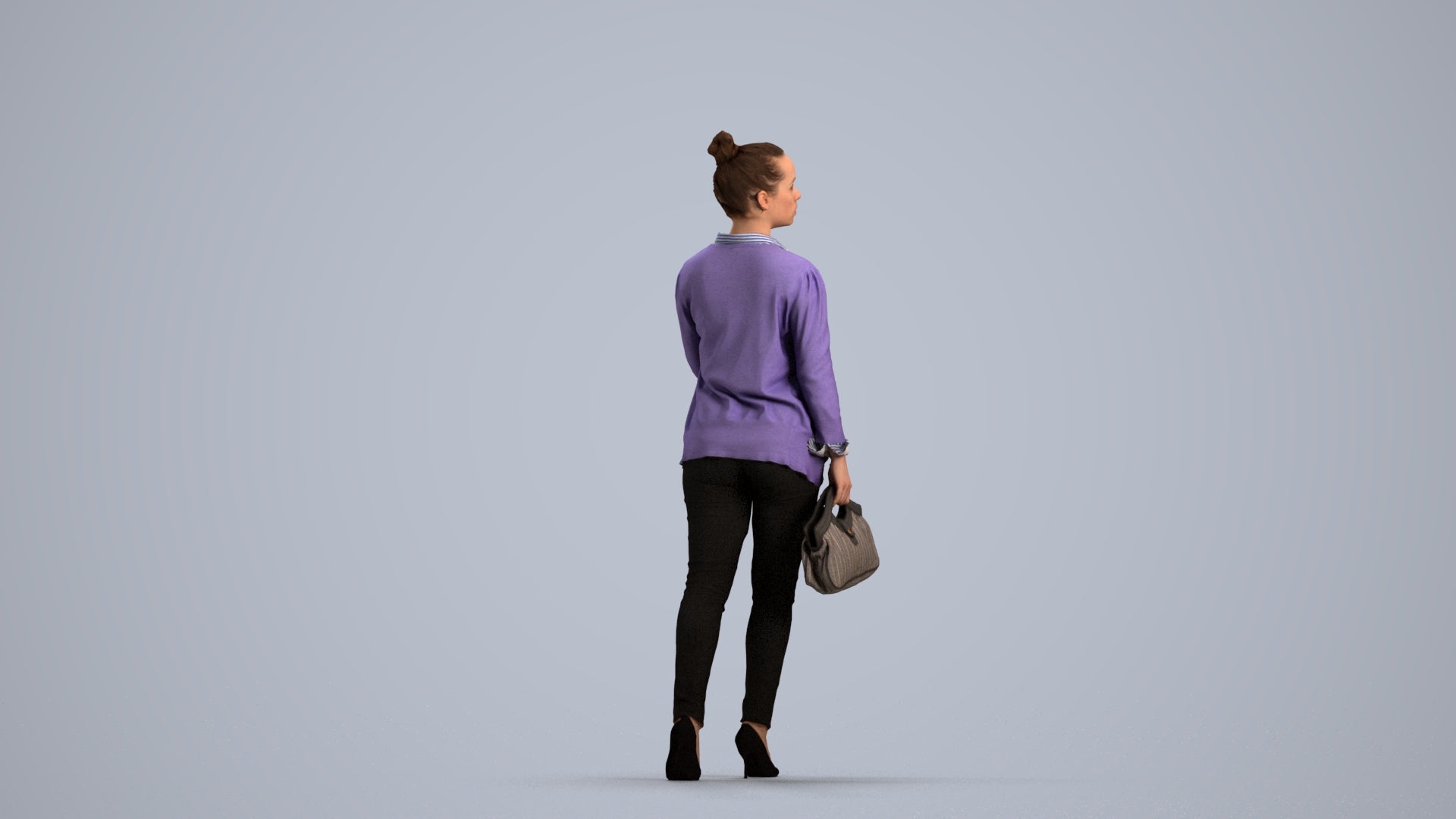 realistic 3D people woman business walking, render-ready for V-Ray and Corona, FBX OBJ, front view render