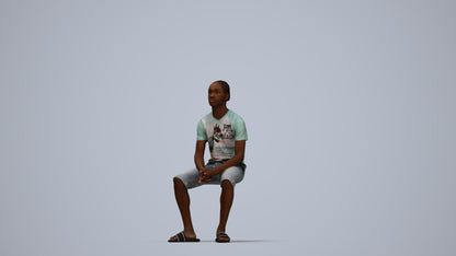 realistic 3D human boy casual kids, archviz people FBX OBJ for Blender, top-down view render