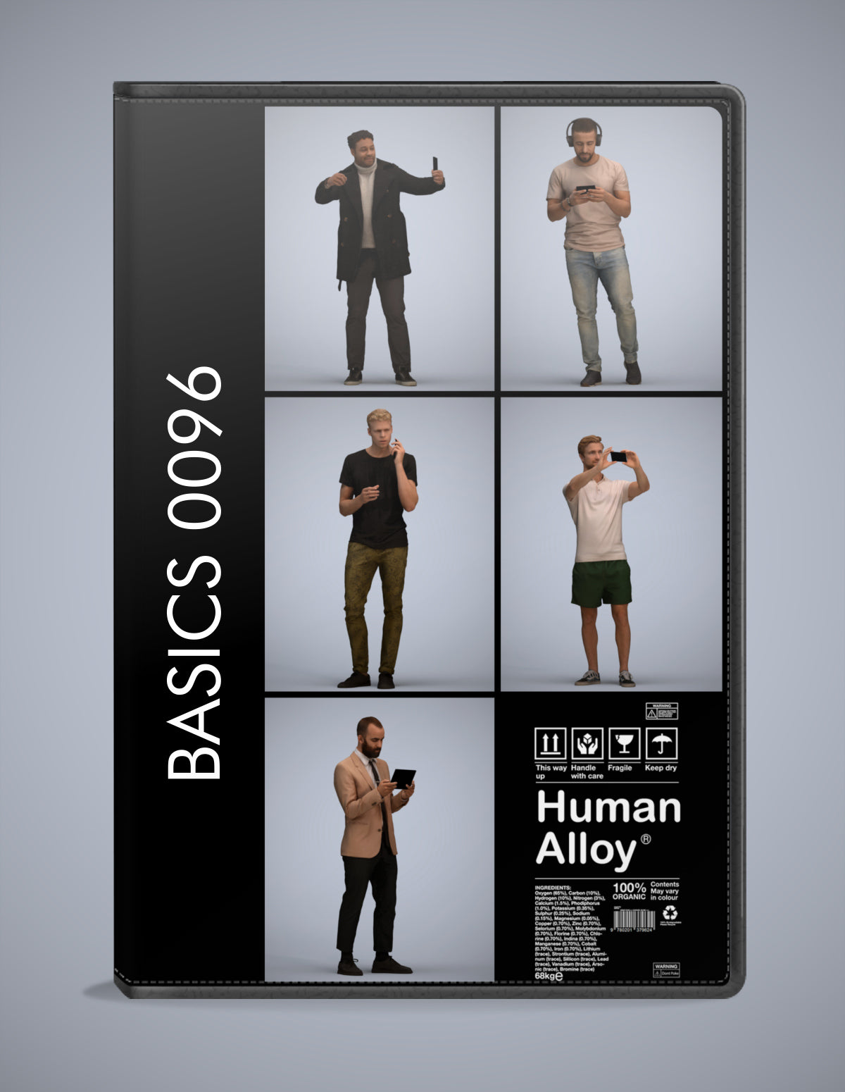 scanned 3D people standing collection, 5 photogrammetry models for Enscape and V-Ray