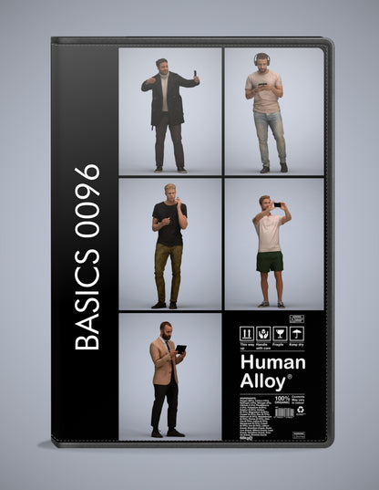 scanned 3D people standing collection, 5 photogrammetry models for Enscape and V-Ray