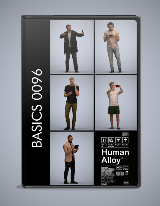 scanned 3D people standing collection, 5 photogrammetry models for Enscape and V-Ray