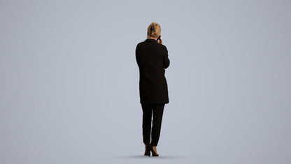 realistic 3D people woman business standing, render-ready for V-Ray and Corona, FBX OBJ, front view render