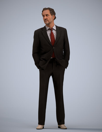 3D scanned man business, photorealistic archviz people for Enscape and SketchUp