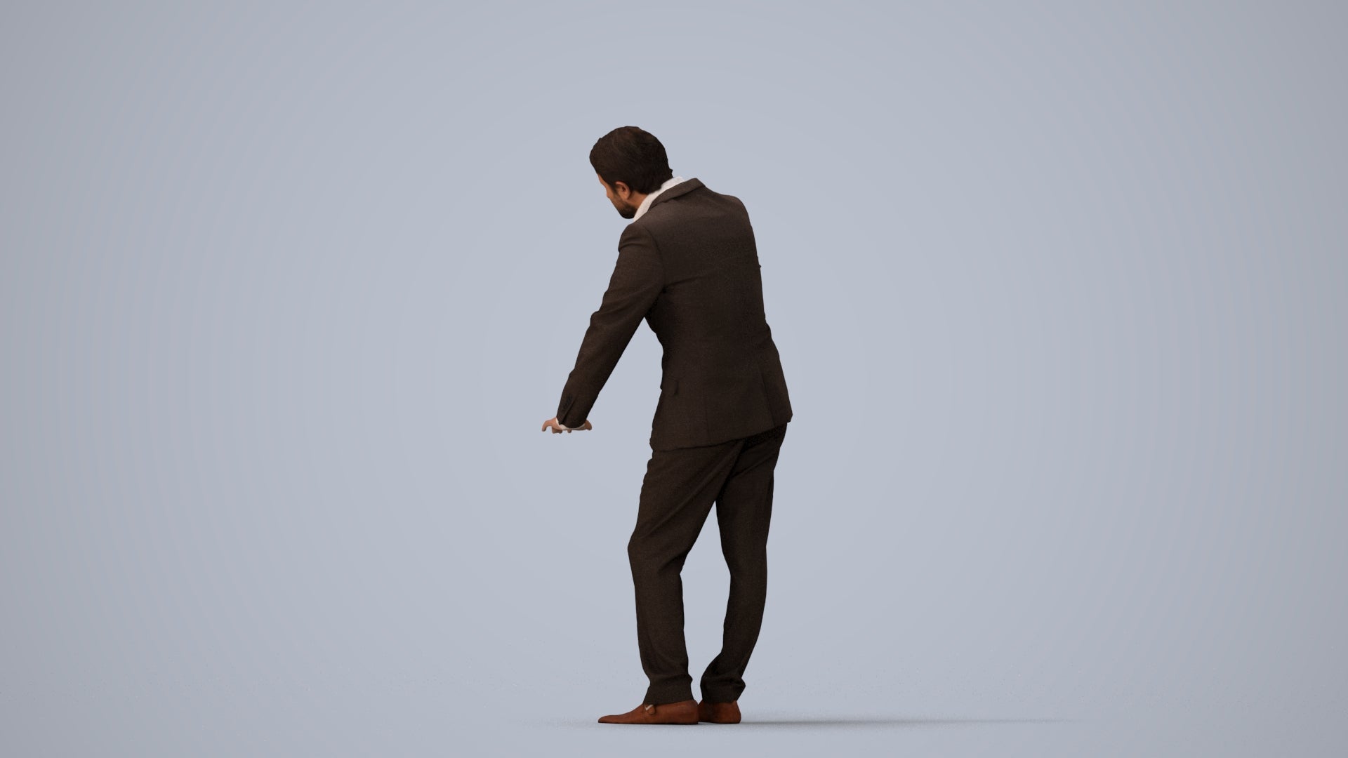photogrammetry 3D man business, realistic human model archviz FBX, three-quarter view render