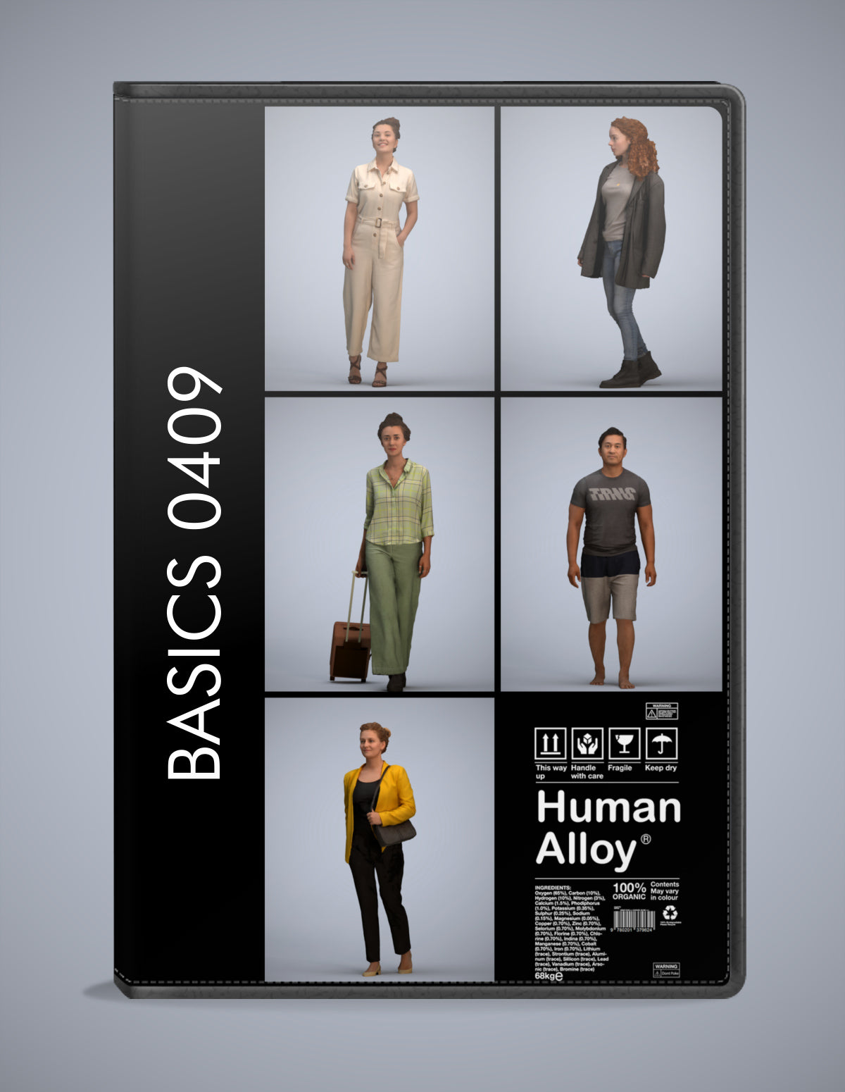 5x realistic 3D people walking pack, scanned archviz collection for Blender and 3ds Max