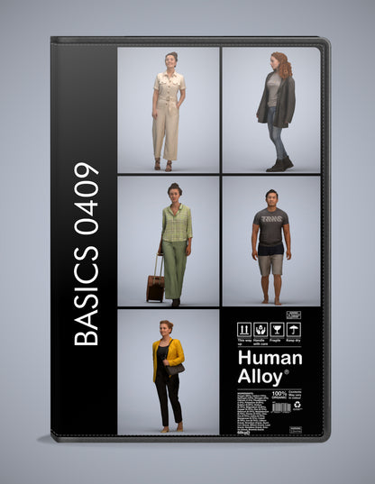 5x realistic 3D people walking pack, scanned archviz collection for Blender and 3ds Max