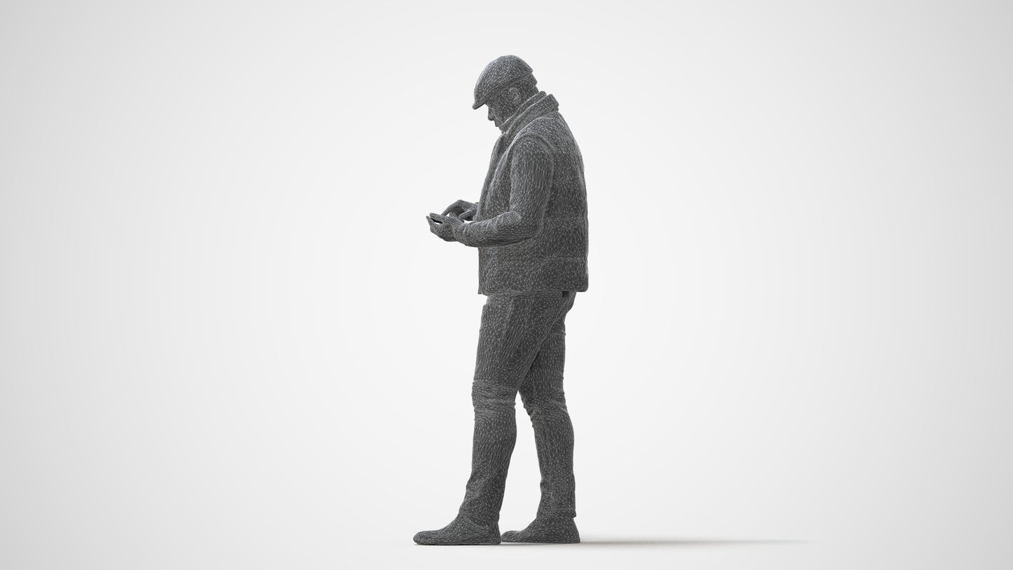 3D scanned man standing casual, photorealistic archviz people for Enscape and SketchUp, square thumbnail