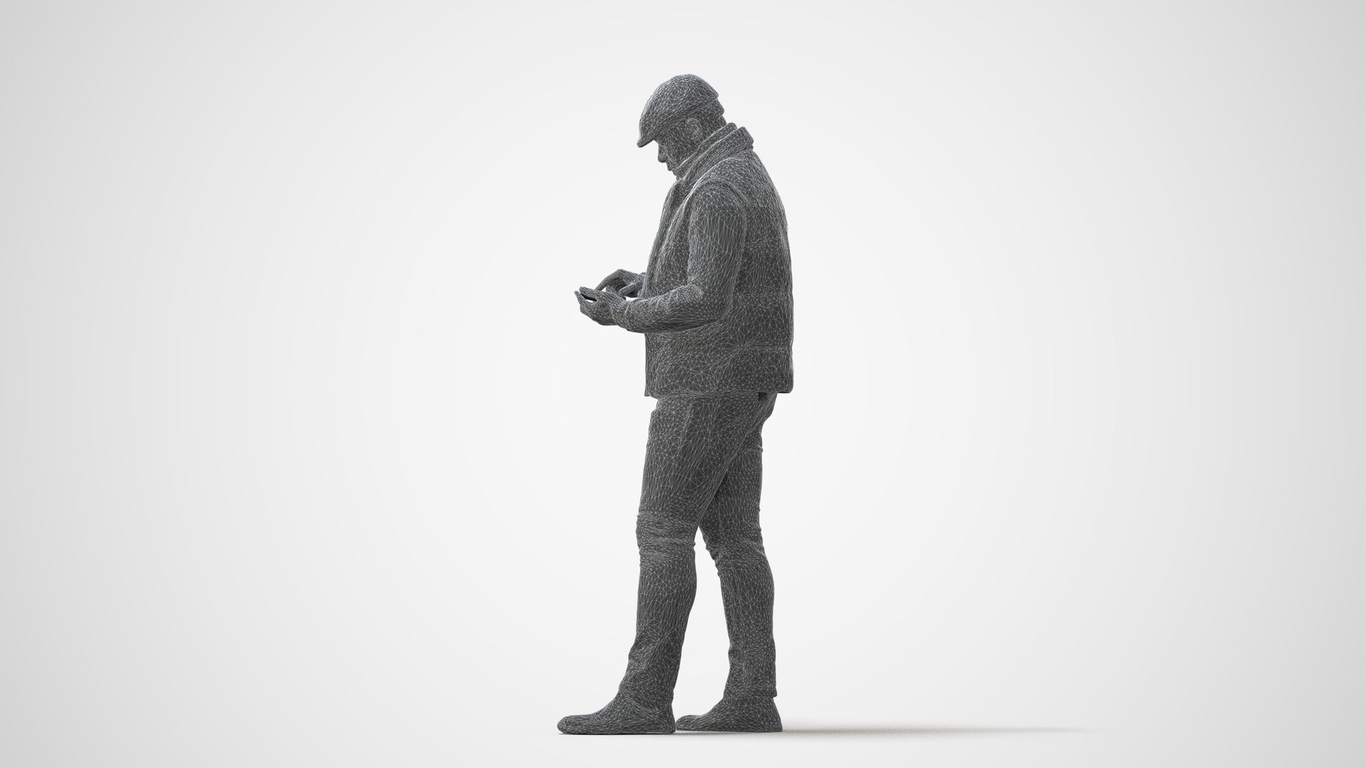 3D scanned man standing casual, photorealistic archviz people for Enscape and SketchUp, square thumbnail