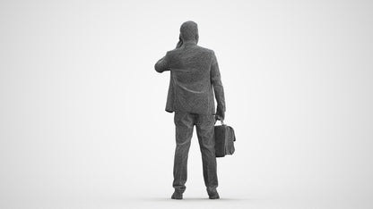photogrammetry 3D man business, realistic human model archviz FBX, wireframe front view