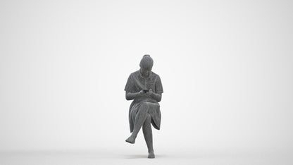 realistic 3D girl mix, scanned archviz people for Blender and 3ds Max, three-quarter front view render