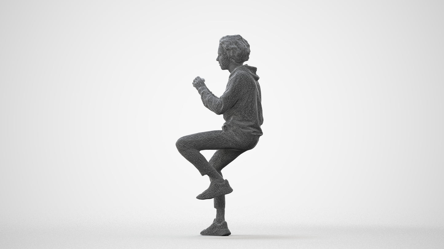 realistic 3D people man casual sitting, render-ready for V-Ray and Corona, FBX OBJ, square thumbnail