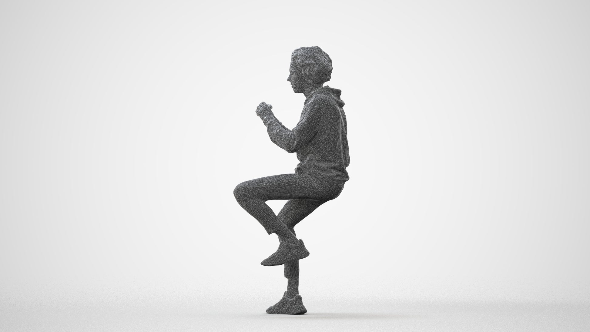 realistic 3D people man casual sitting, render-ready for V-Ray and Corona, FBX OBJ, square thumbnail