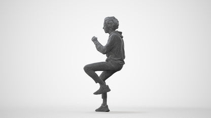 realistic 3D people man casual sitting, render-ready for V-Ray and Corona, FBX OBJ, square thumbnail