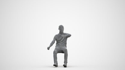 3D people model man casual driving, scanned human for 3ds Max rendering, three-quarter front view render