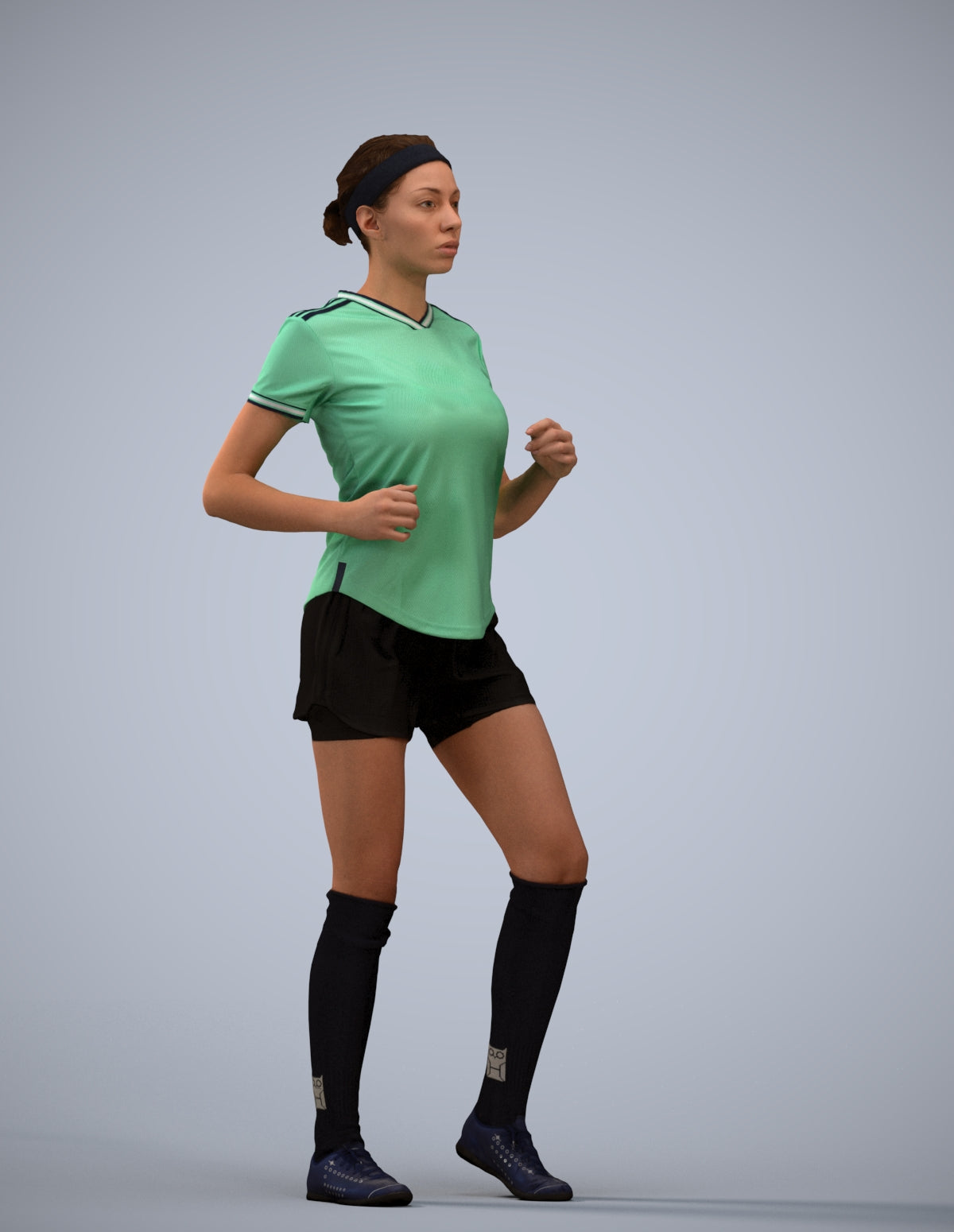 scanned 3D woman sport, photogrammetry people for Enscape and V-Ray