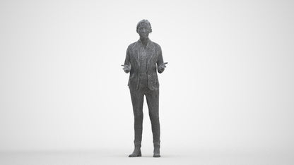 3D scanned woman business, photorealistic archviz people for Enscape and SketchUp, three-quarter front view render