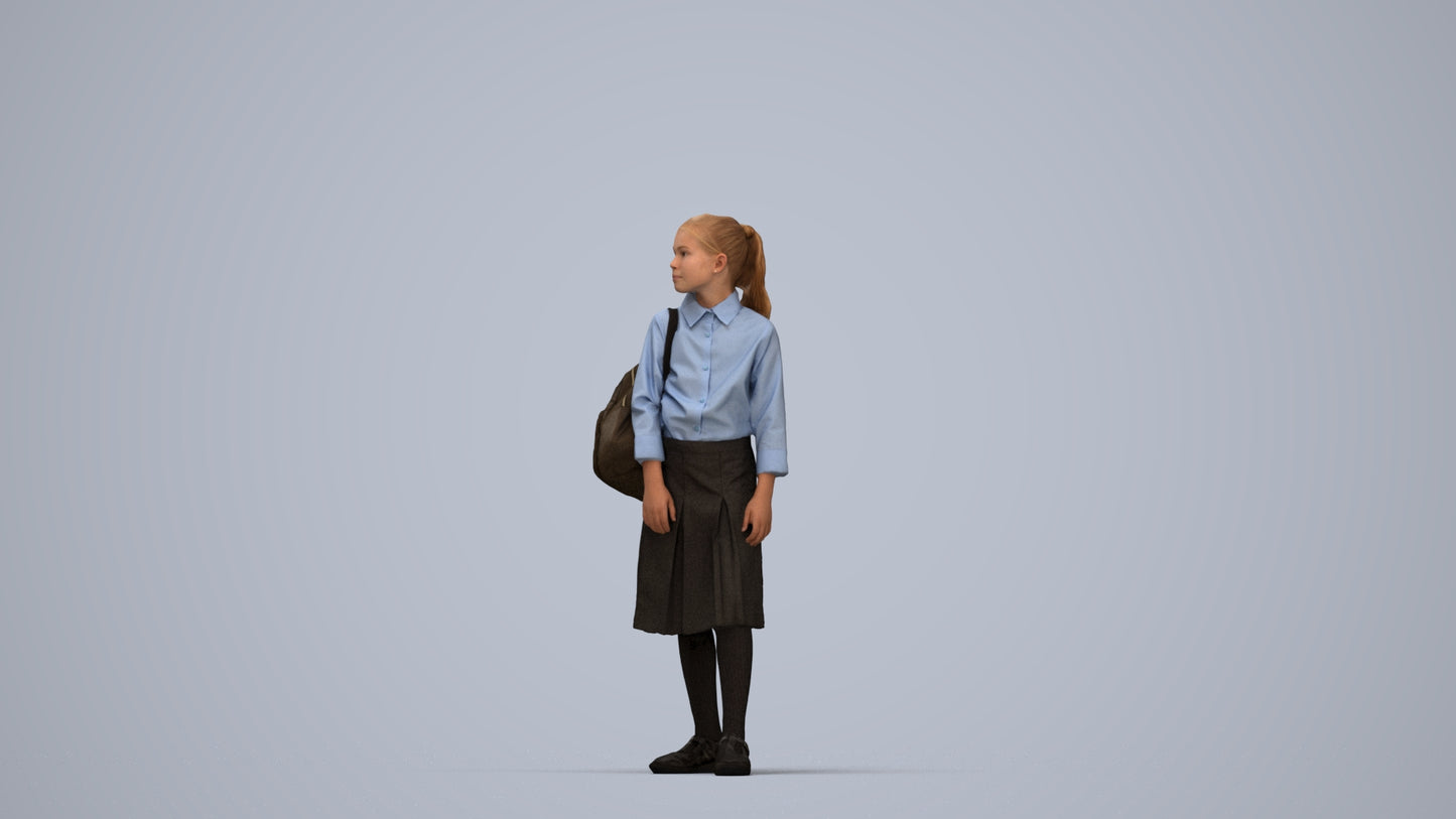 3D scanned woman kids, photorealistic archviz people for Enscape and SketchUp, top-down view render
