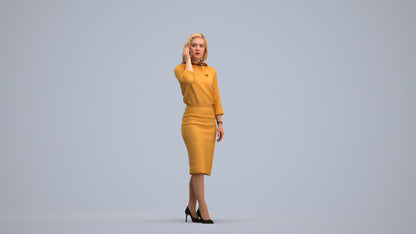 realistic 3D people woman business walking, render-ready for V-Ray and Corona, FBX OBJ, standing pose render