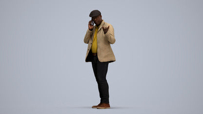 3D human model man casual standing, photogrammetry scanned person for archviz, standing pose render