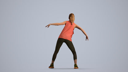 realistic 3D people woman sport, render-ready for V-Ray and Corona, FBX OBJ, front view render