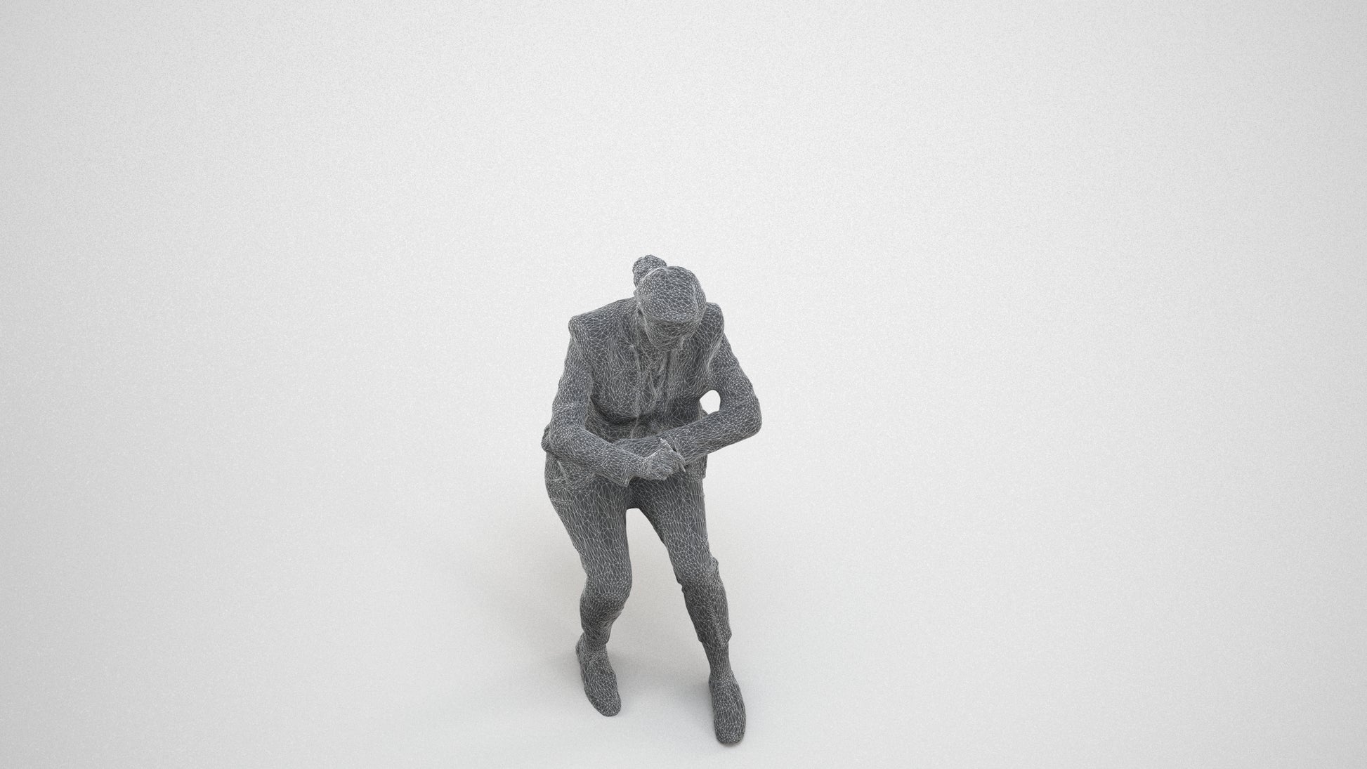 realistic 3D people woman business, render-ready for V-Ray and Corona, FBX OBJ, wireframe three-quarter view