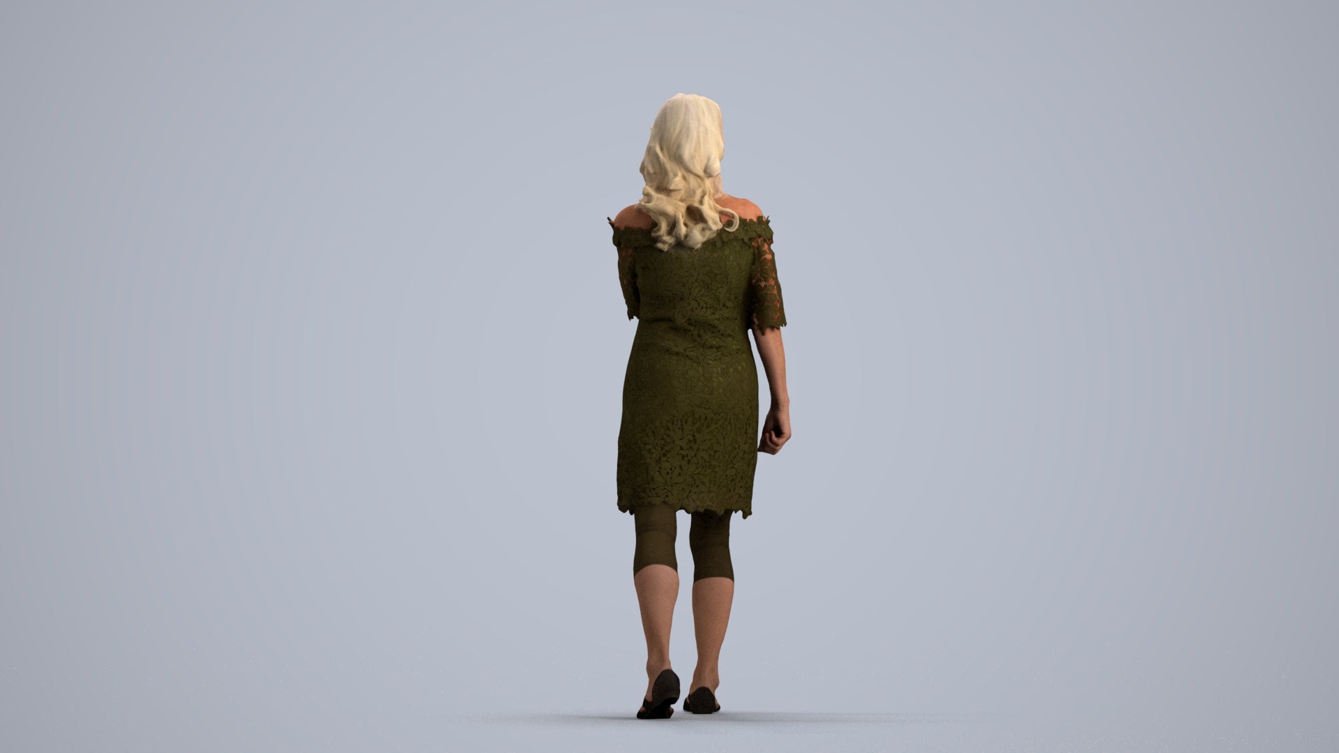 3D scanned senior woman business casual, photorealistic archviz people for Enscape and SketchUp, front view render