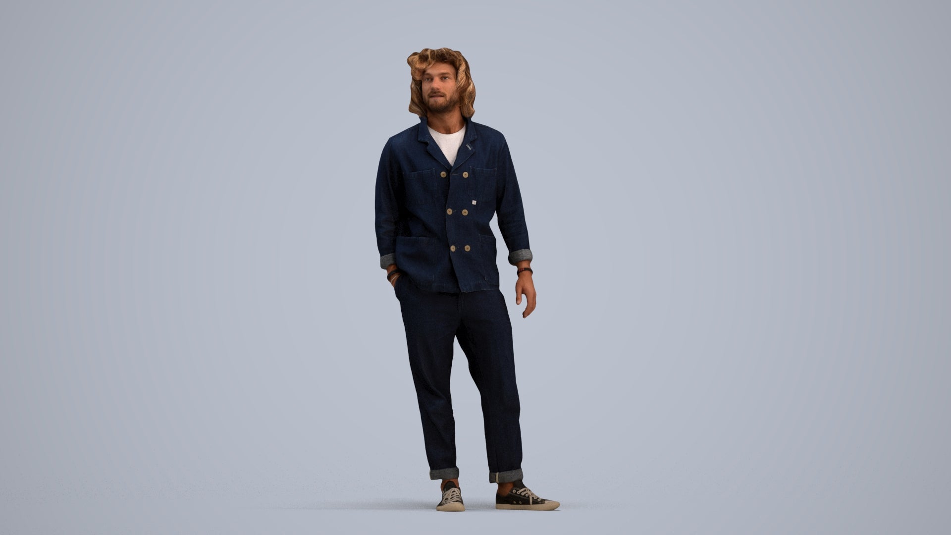 photogrammetry 3D man casual formalaffairs, realistic human model archviz FBX, standing pose render