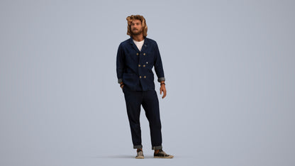 photogrammetry 3D man casual formalaffairs, realistic human model archviz FBX, standing pose render