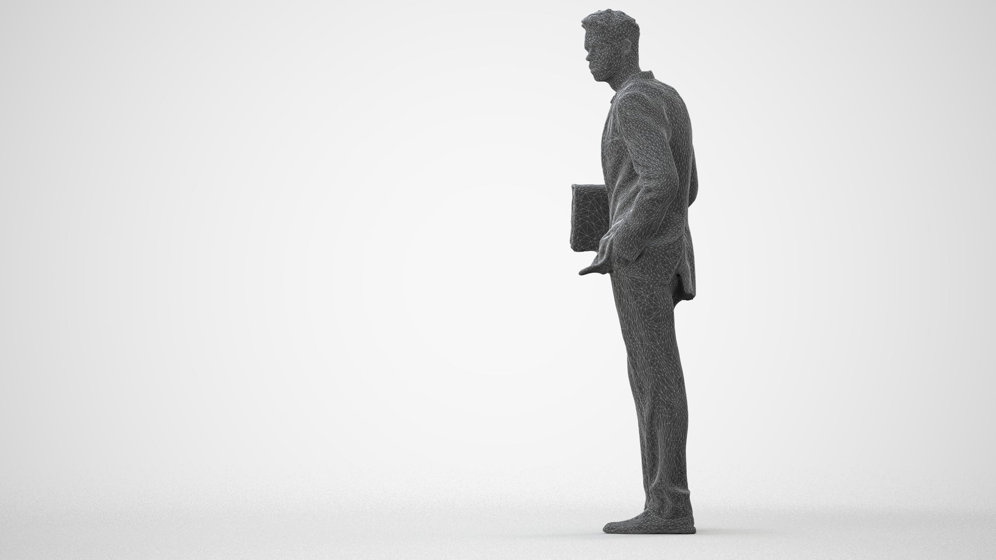 3D people model man business, scanned human for 3ds Max rendering, square thumbnail