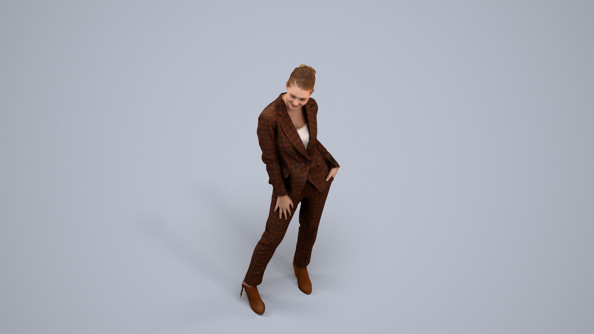 3D scanned woman business, photorealistic archviz people for Enscape and SketchUp, back view render