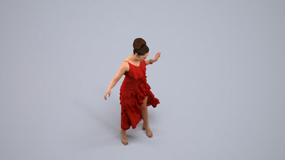 3D human model woman formal, photogrammetry scanned person for archviz, back view render