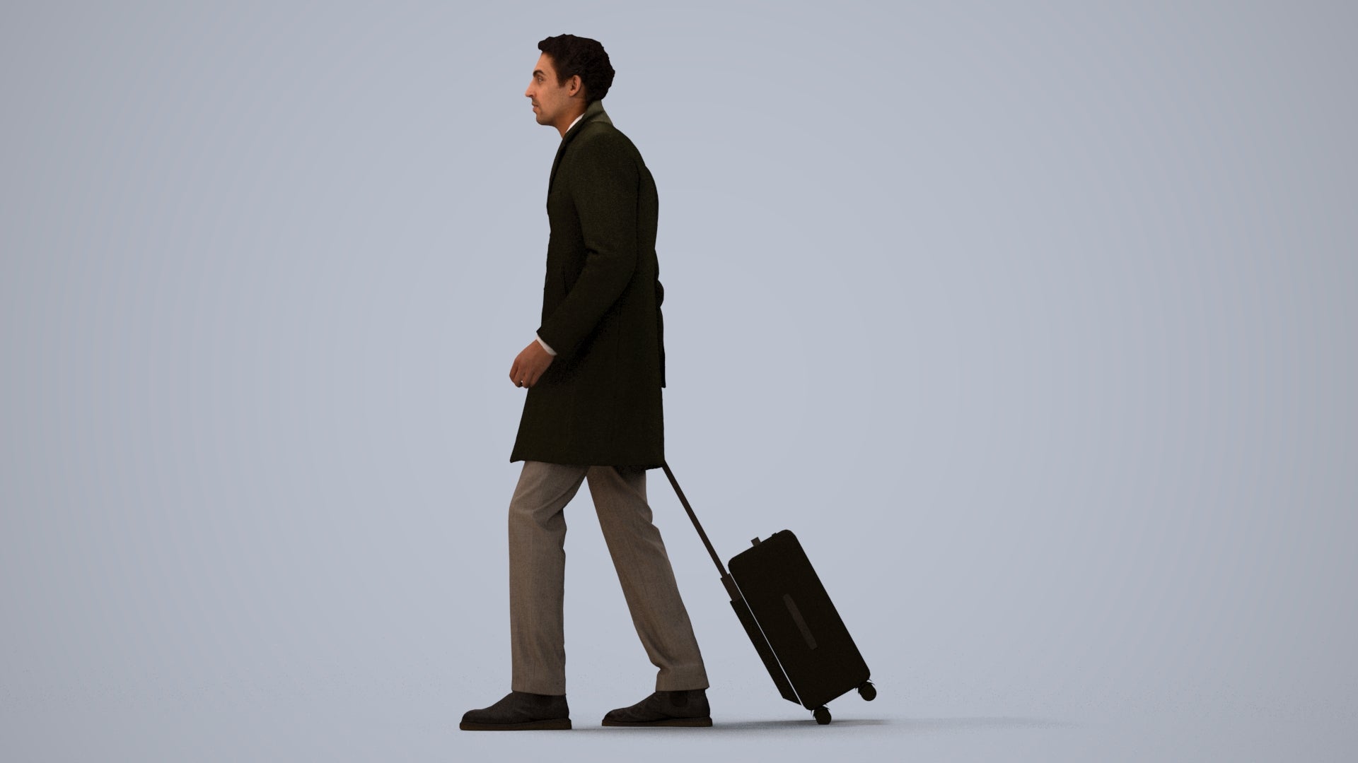 realistic 3D people man business, render-ready for V-Ray and Corona, FBX OBJ, three-quarter view render